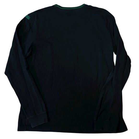 Vintage Abercrombie & Fitch Men's Navy Blue Green Trim XL Knit Cotton Crew Neck - Picture 5 of 6